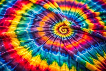 Vintage Tie Dye Textile Pattern: Retro 70s Psychedelic Fabric Texture
