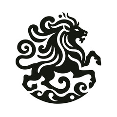 vintage classic mythological animal symbol logo icon silhouette sketch with traditional ethnic