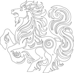 vintage classic mythological animal symbol logo icon silhouette sketch with traditional ethnic