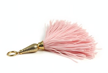 Single chinese tassel on white background. Chinese new year rich, lucky and happy concept.
