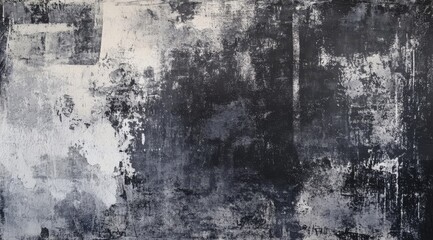 Abstract Monochrome Texture with Grayscale Brush Strokes and Patterns