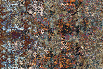 Geometrical Carpet abstract Pattern in high definition texture isolated on white canvas with trending colors
