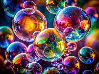 Whimsical Bubble Double Exposure: Colorful, Playful Close-Up