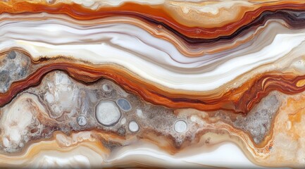 Abstract Colorful Pattern of Orange and Brown Fluid Stone Surface