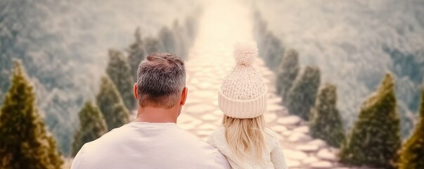 A Father Guiding His Child Across a Stepping Stone Path in a Forest A Scene of Togetherness and Unwavering Support, Symbolizing Guidance, Love, and the Journey of Life Through Nature's Tranquil