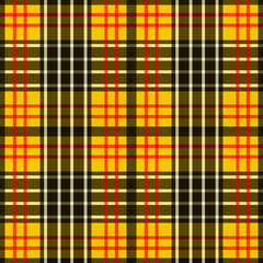 Yellow black and red Tartan Seamless Pattern Background