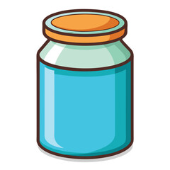 glass jar with label