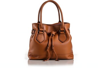 Naklejka premium Leather bag isolated on white background