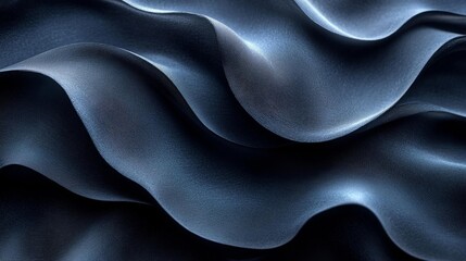 Fototapeta premium Abstract Black Flowing Ribbons. Generative AI