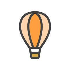 Obraz premium カラー乗り物関連の単品アイコン 気球