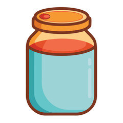 glass jar with a label