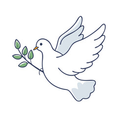 dove with olive branch vector icon, dove with olive branch vector illustration - simple illustration of dove with olive branch, perfect for logos and icons
