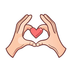 Fototapeta premium hands forming a heart vector icon, hands forming a heart vector illustration - simple illustration of hands forming a heart, perfect for logos and icons