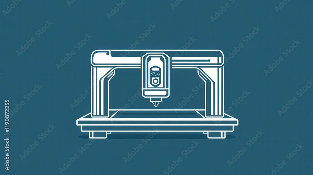 Poster 3d printing, prototyping icon. element of 3d printing icon. thin line icon for website design and de