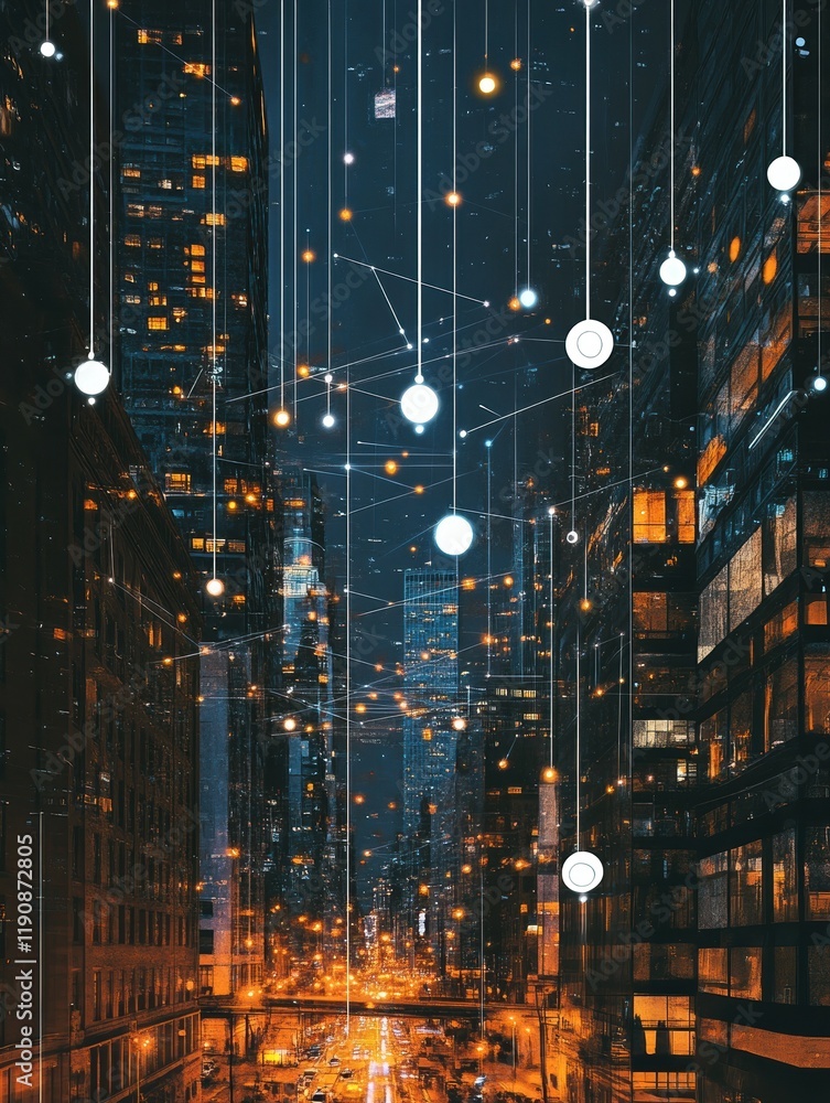 Aufkleber international geolocation concept with digital world map and white pinpoints connected by lines on n