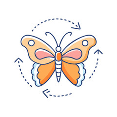 butterfly symbol of transformation vector icon, butterfly symbol of transformation vector illustration - simple illustration of butterfly symbol of transformation, perfect for logos and icons