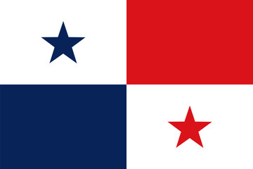 panama national simple flag, panamian state flag vector illustration