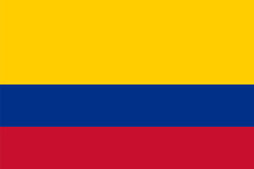 colombia national simple flag, colombian state flag vector illustration