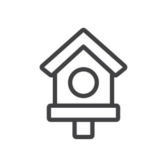 Bird house icon Simple outline vector logo