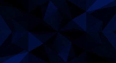Obraz premium Black dark deep navy blue abstract pattern background. Geometric shape. Line triangle corner fold mosaic diamond polygon 