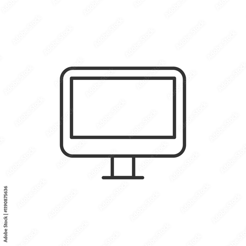 Poster computer monitor icon simple outline vector logo