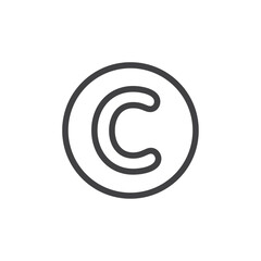 Copyright icon Simple outline vector logo
