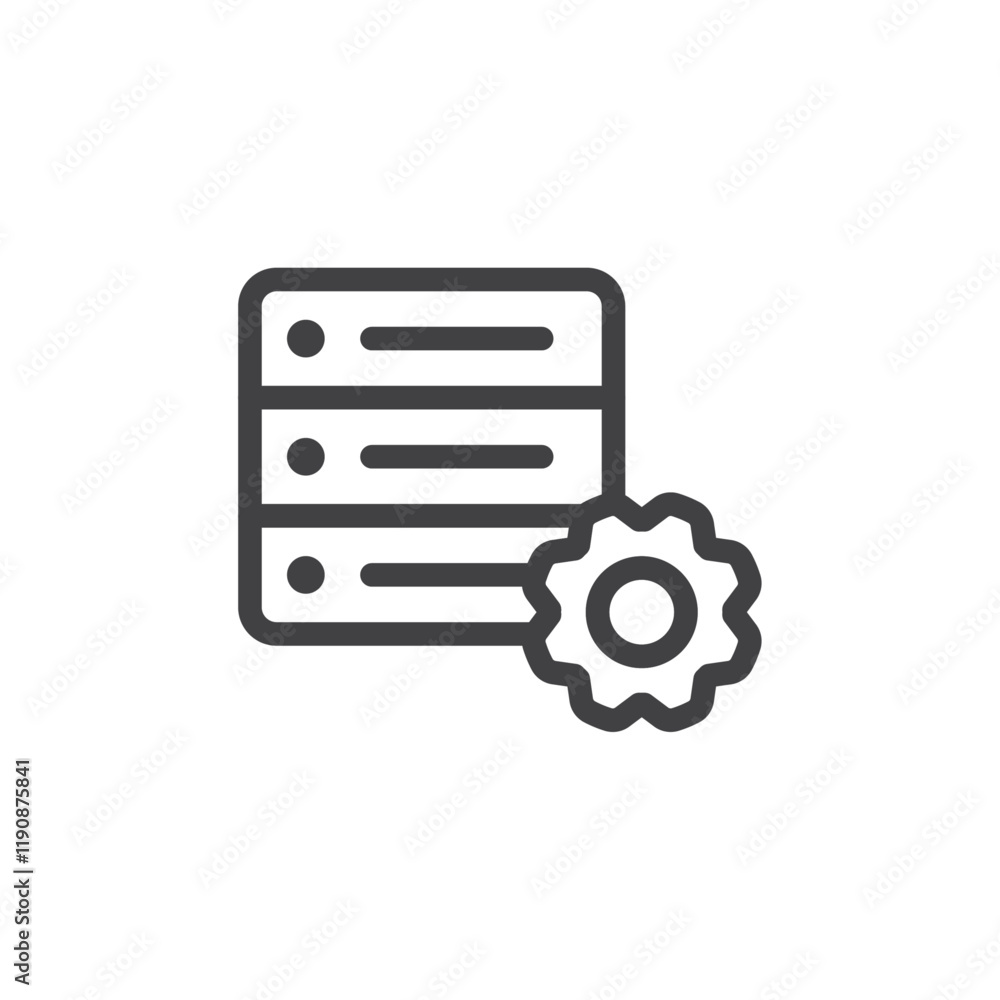 Poster data center configuration simple outline vector logo