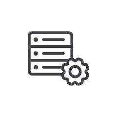 Data center configuration Simple outline vector logo
