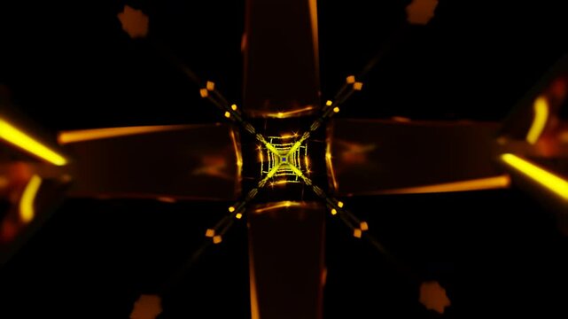 Abstract Neon Patterns With Rotating Geometric Animations