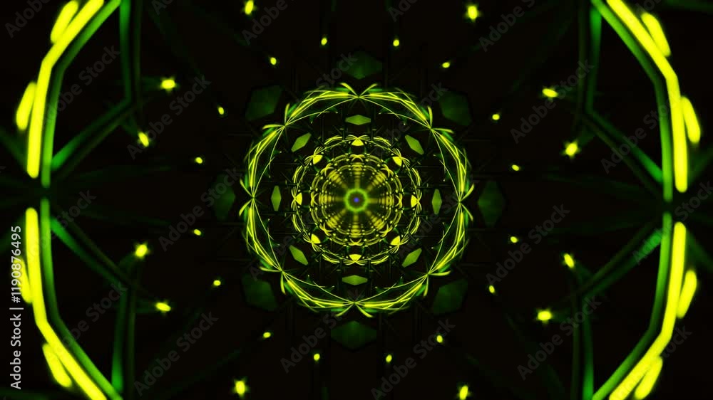 Aufkleber seamless vj loop with neon rotations and dynamic light effects