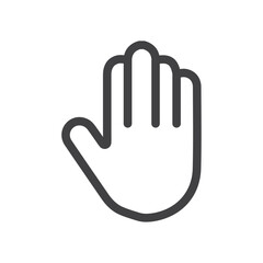 hand stop icon Simple outline vector logo