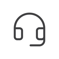 Headset icon Simple outline vector logo
