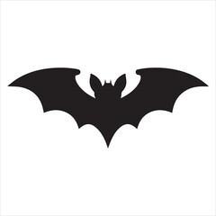 Simple Silhouette of a Bat Taking Flight