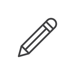 Pencil icon Simple outline vector logo