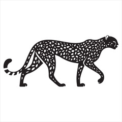 Elegant Black and White Cheetah Silhouette