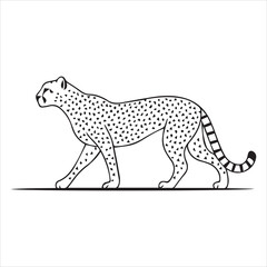 Cheetah Silhouette in Monochromatic Design