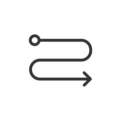 Route start and finish point icon Simple outline vector logo