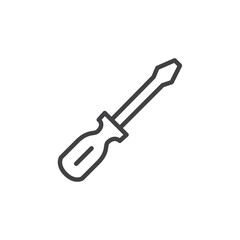 Screwdriver icon Simple outline vector logo