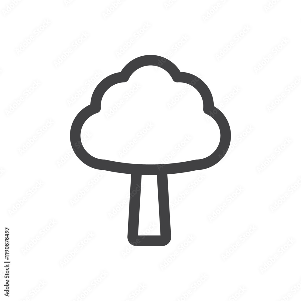Poster tree icon simple outline vector logo