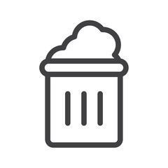 Trash bin icon Simple outline vector logo