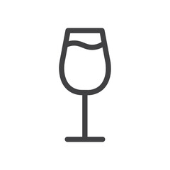 wine glass icon Simple outline vector logo
