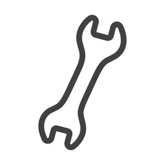 wrench icon Simple outline vector logo