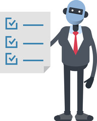 Humanoid Office Worker Character and Check List Document
