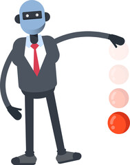 Humanoid Office Worker Character Throwing Ball
