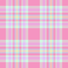 Painting pattern texture background, 50s seamless plaid tartan. Discount fabric vector textile check in light and pink colors.