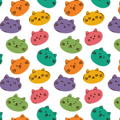 Cute Cat Face Pattern – Adorable Expressions and Colorful Design Suitable For Kids