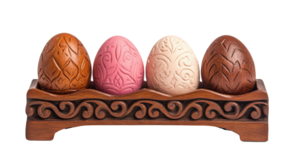 Wooden Easter egg transparent background