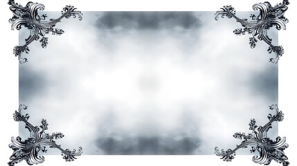 Ornate Floral Design Frame Background Image