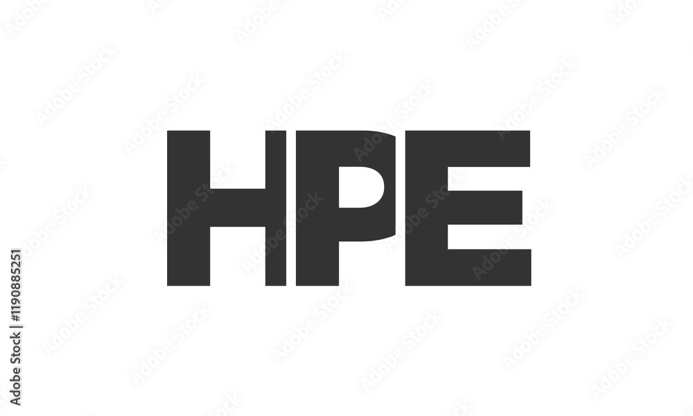 Poster hpe logo design template with strong and modern bold text. initial based vector logotype featuring s