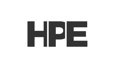 HPE logo design template with strong and modern bold text. Initial based vector logotype featuring simple and minimal typography. Trendy company identity.
